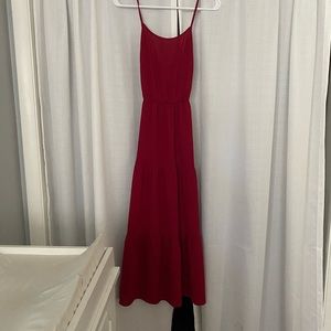 NWOT Shein Dark Red Tiered Maxi Dress